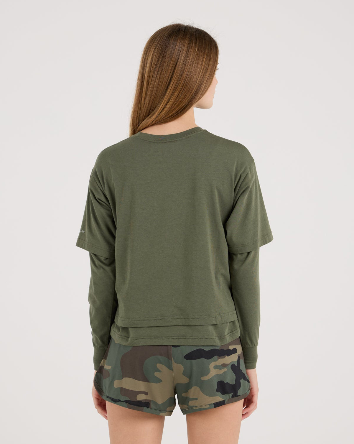 Cropped Double Layer Tee-TENORE
