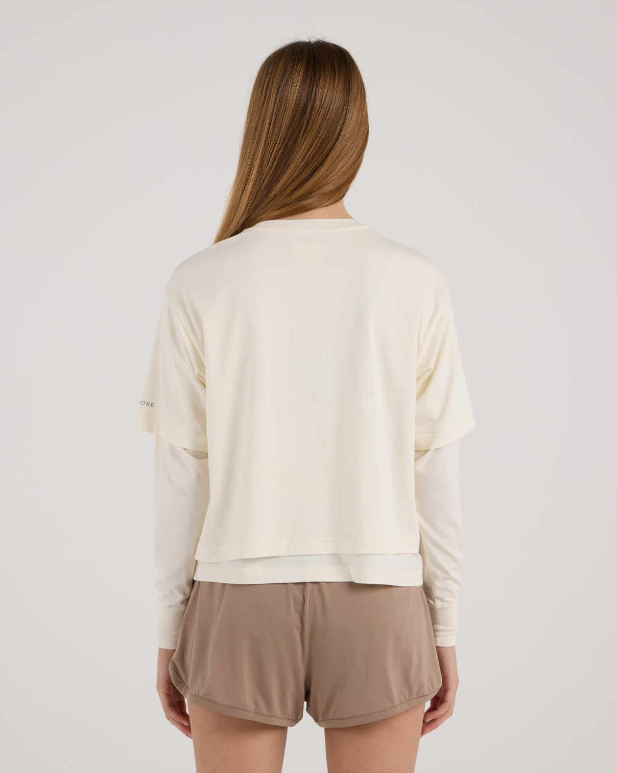 Cropped Double Layer Tee-TENORE