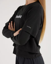 Cropped Double Layer Tee-TENORE