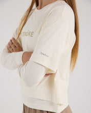 Cropped Double Layer Tee-TENORE
