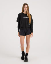 Cropped Double Layer Tee-TENORE