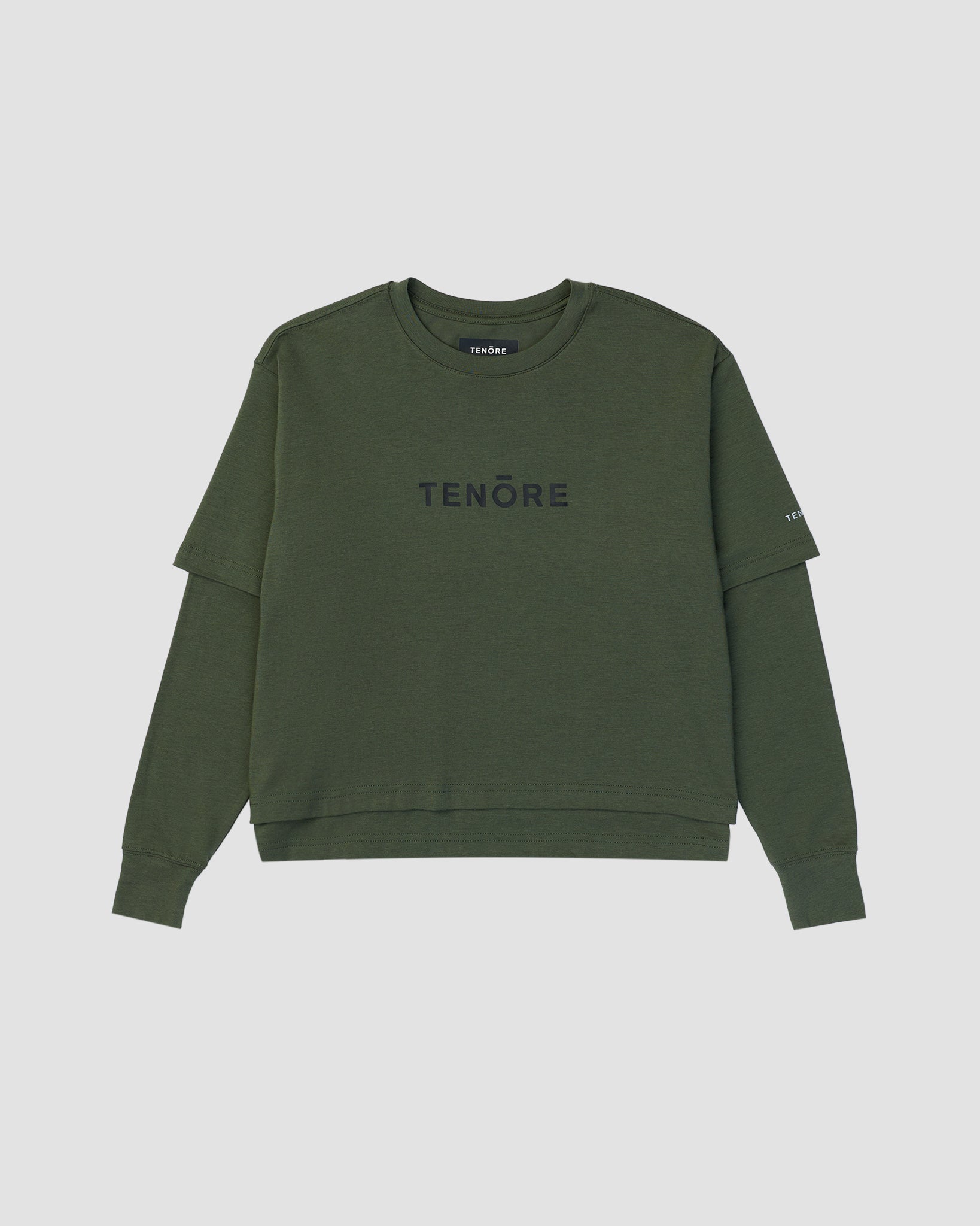 Cropped Double Layer Tee-TENORE