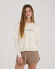 Cropped Double Layer Tee-TENORE