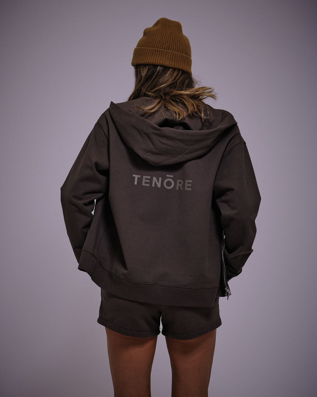 Logo Fleece Zip Hoodie-TENORE