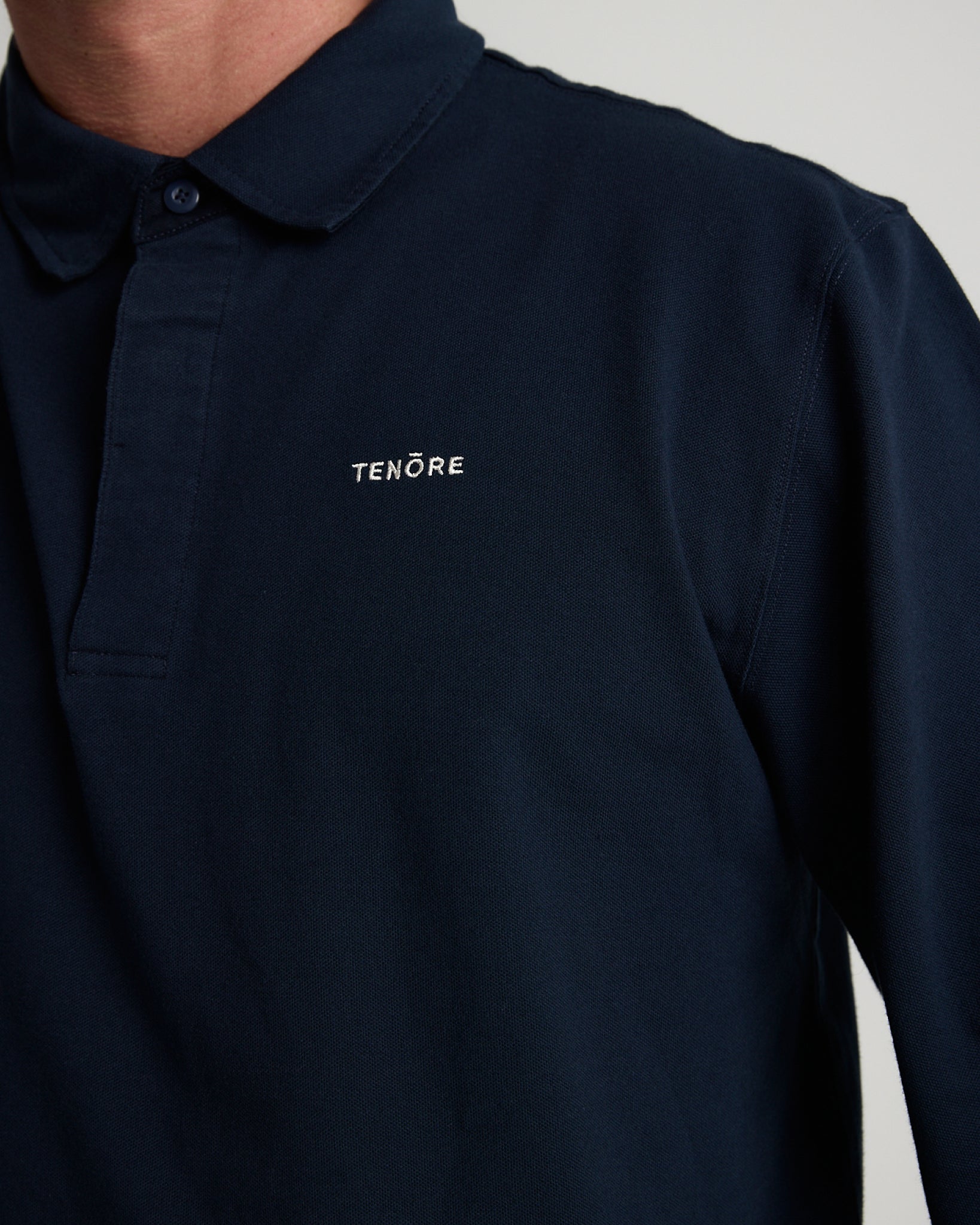 Long Sleeve 3 Button Rugby Polo-TENORE