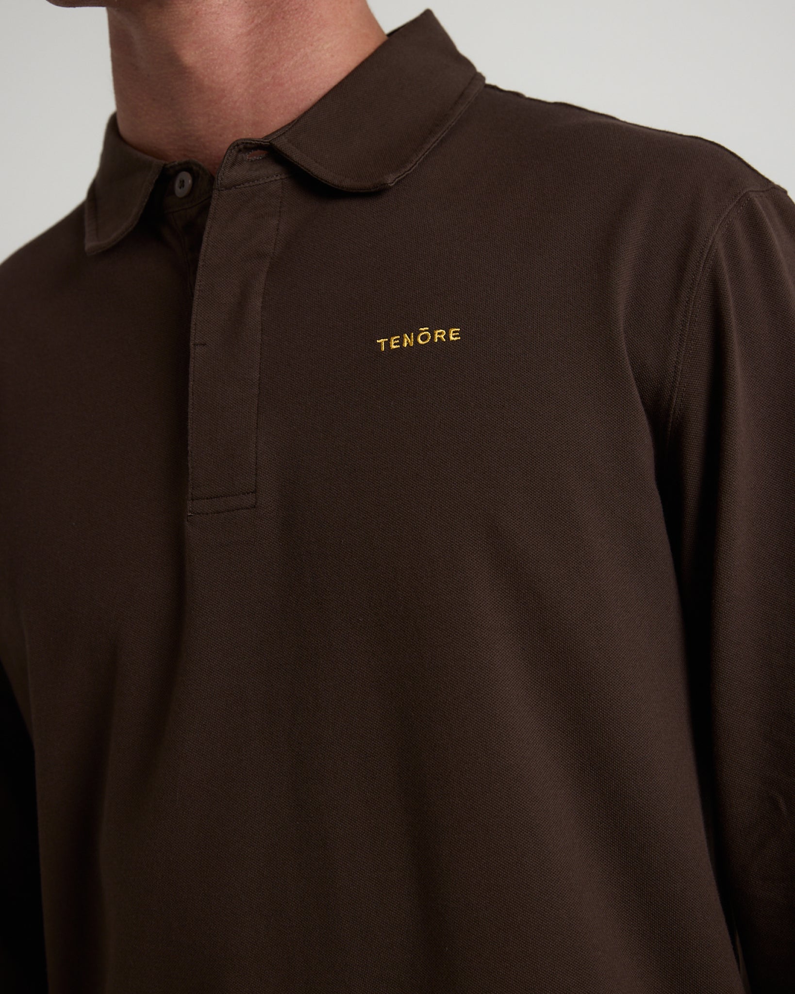 Long Sleeve 3 Button Rugby Polo-TENORE
