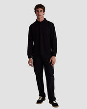 Long Sleeve 3 Button Rugby Polo-TENORE