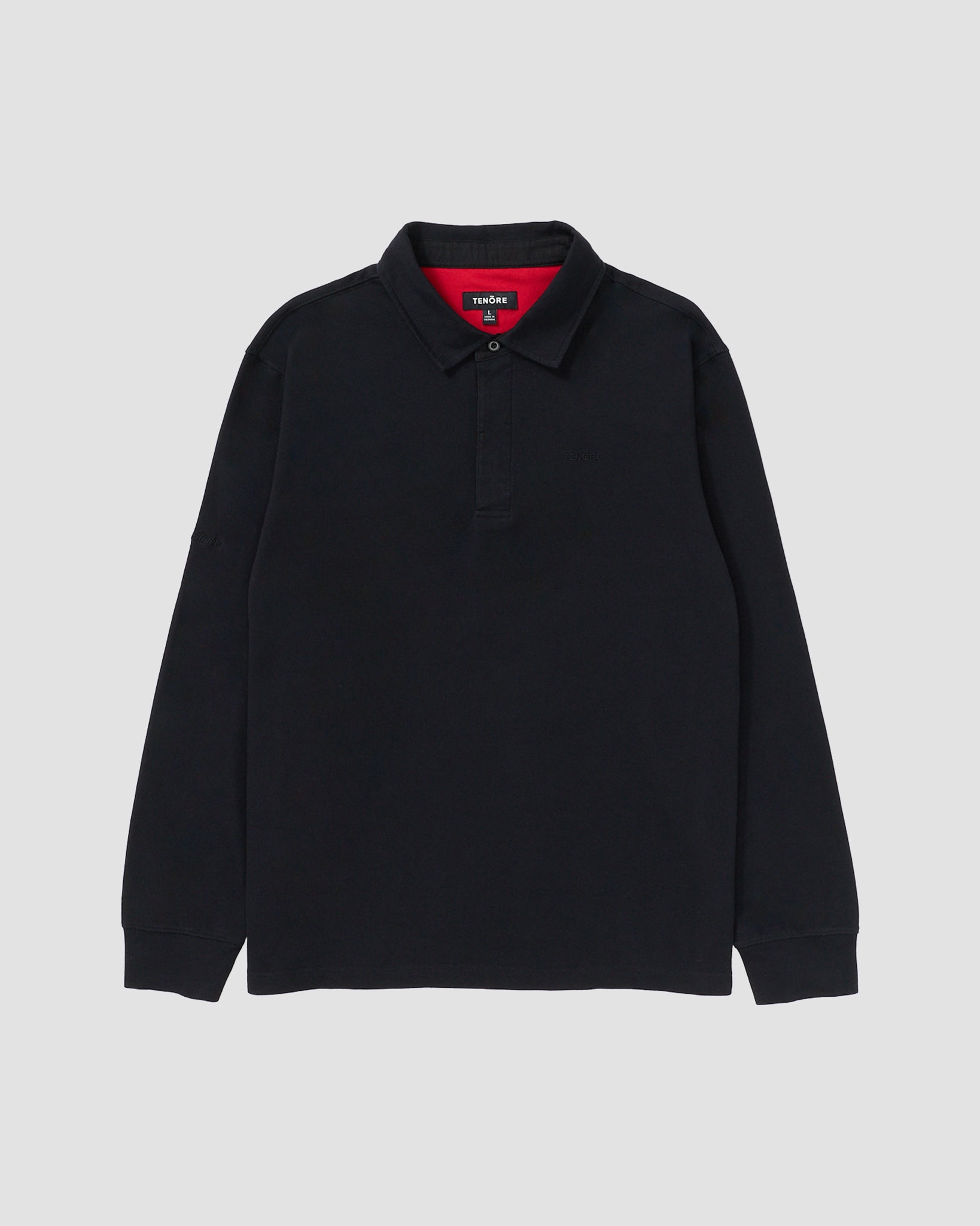 Long Sleeve 3 Button Rugby Polo-TENORE