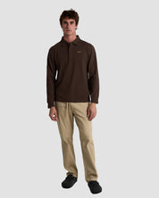 Long Sleeve 3 Button Rugby Polo-TENORE