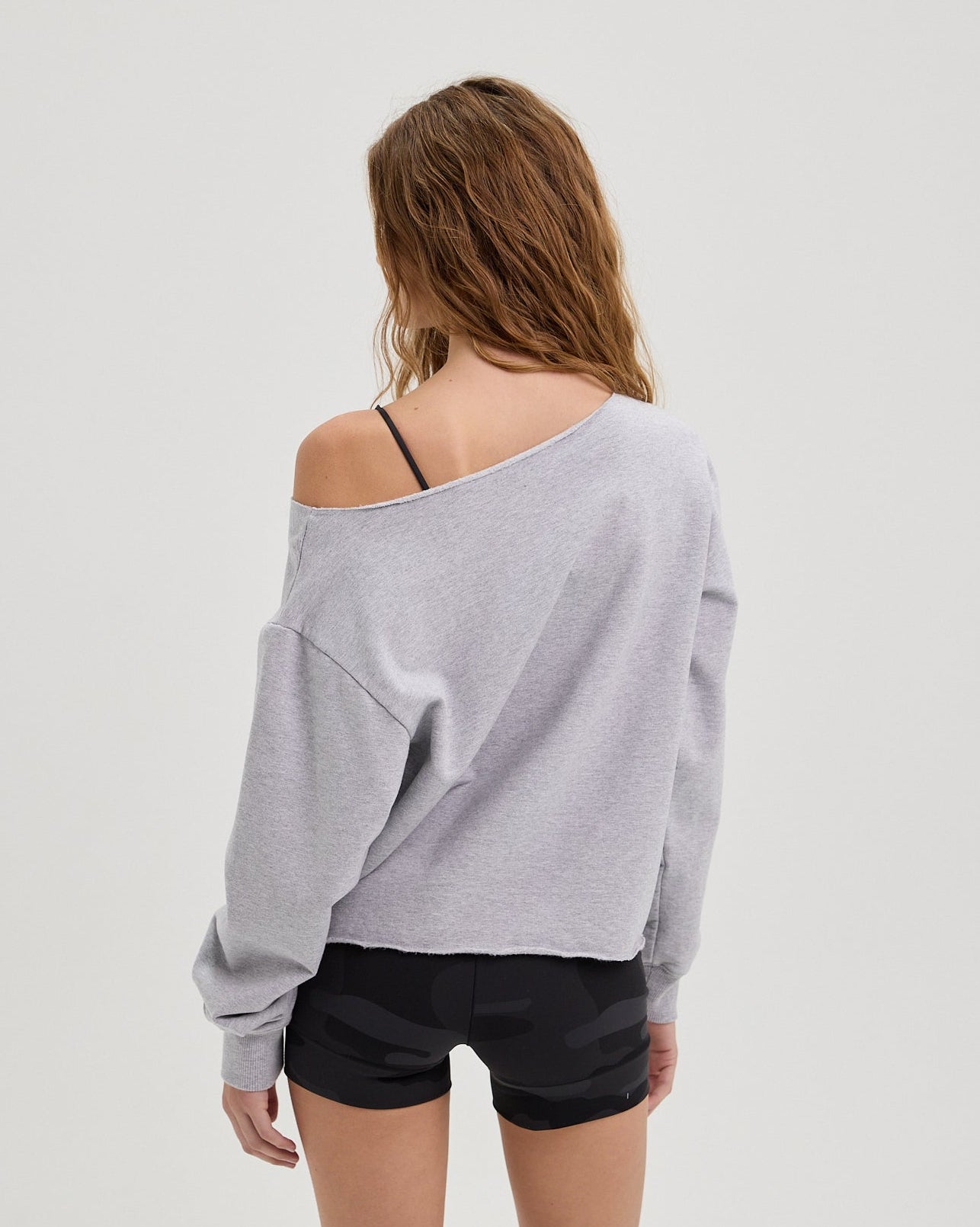 Off the Shoulder Sweatshirt-TENORE