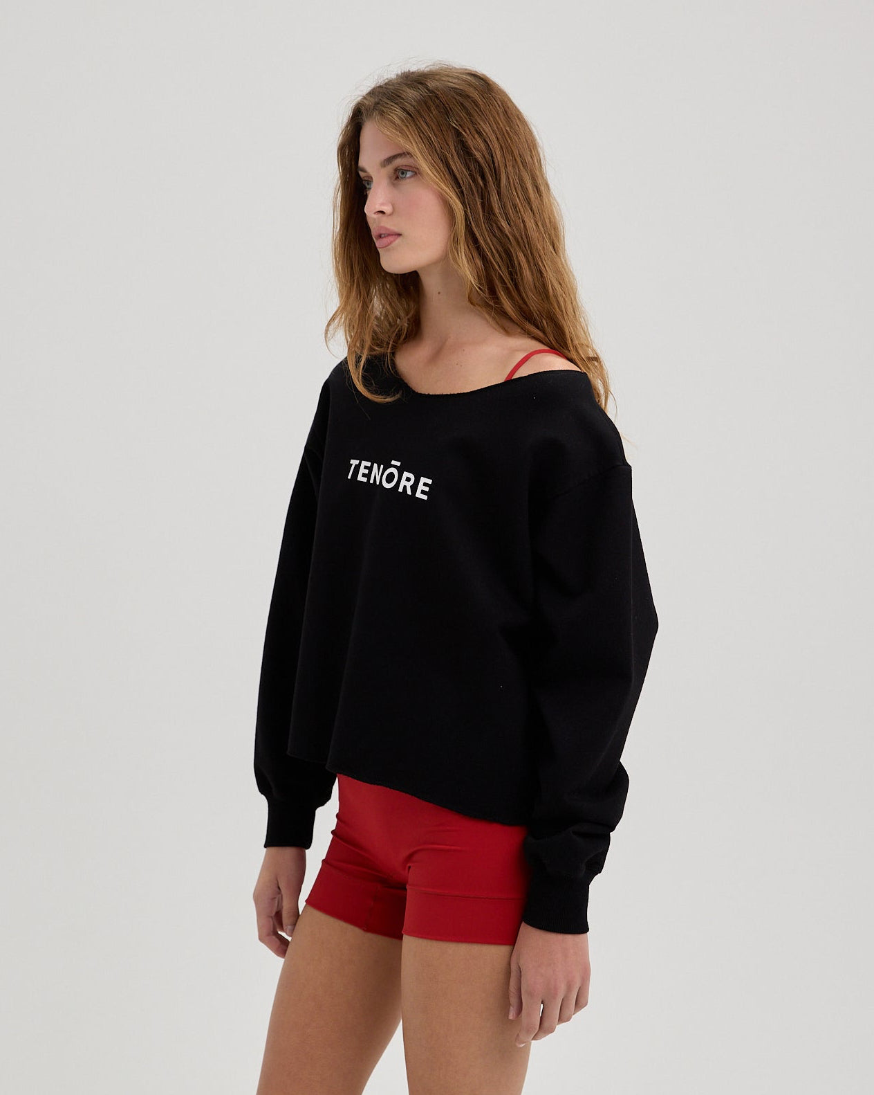 Off the Shoulder Sweatshirt-TENORE
