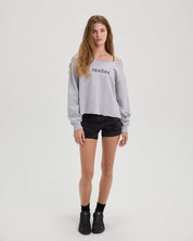 Off the Shoulder Sweatshirt-TENORE