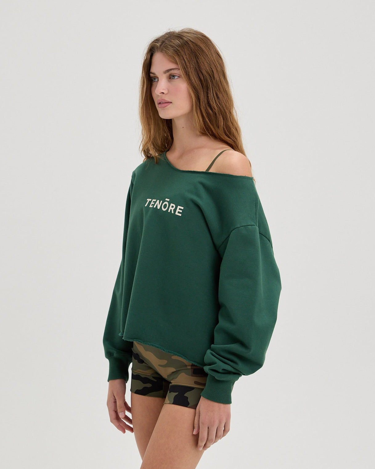 Off the Shoulder Sweatshirt-TENORE