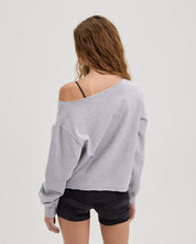 Off the Shoulder Sweatshirt-TENORE