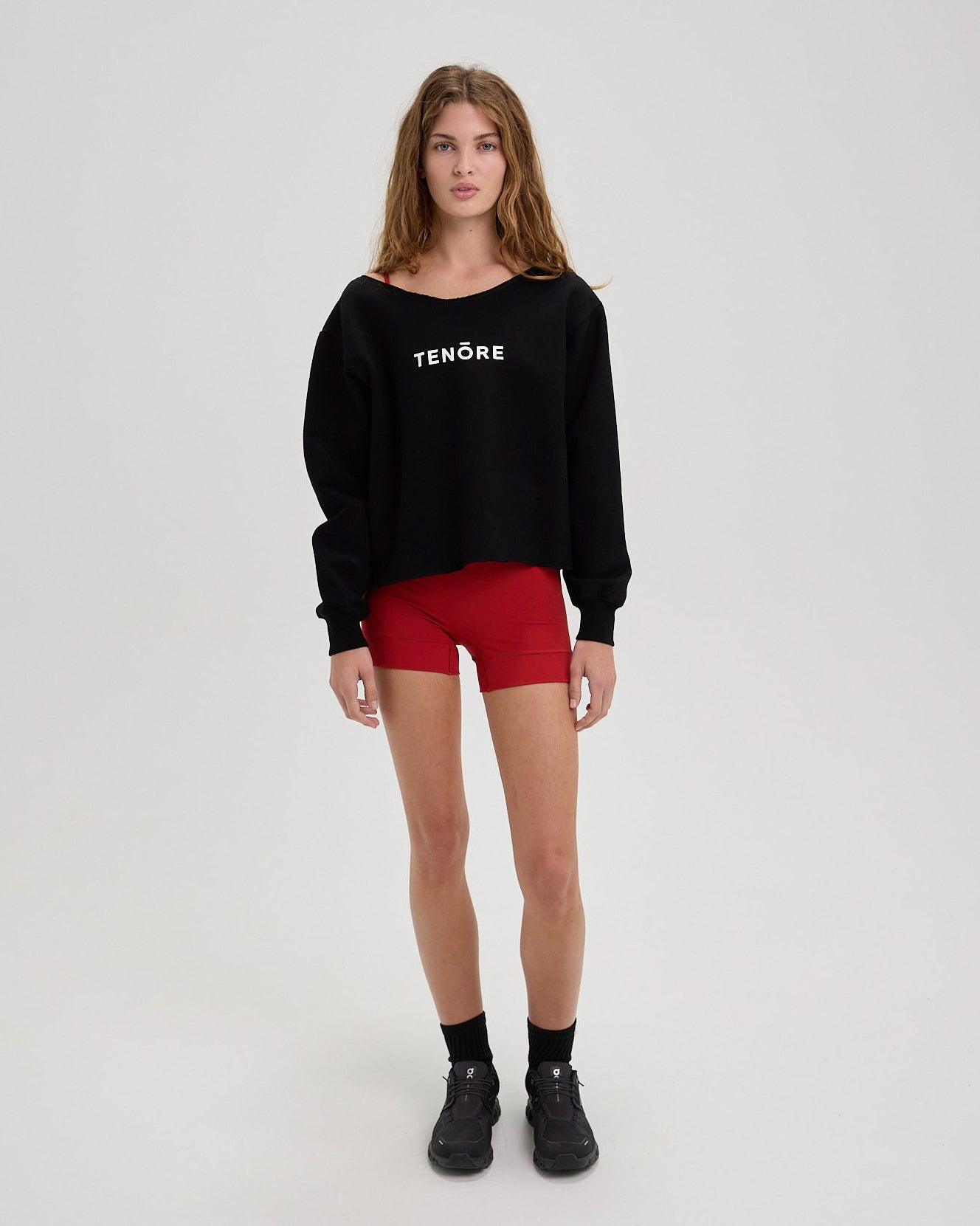 Off the Shoulder Sweatshirt-TENORE