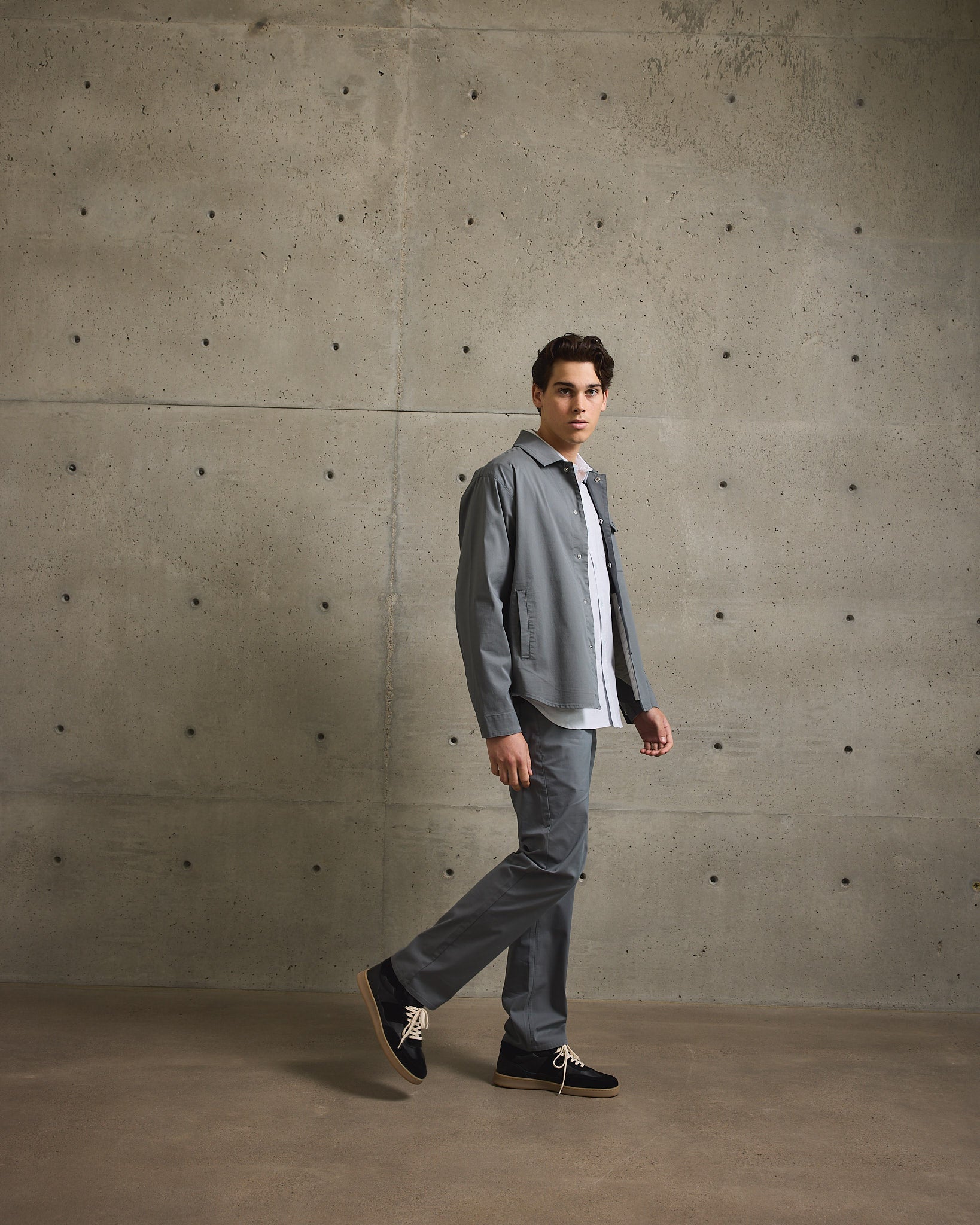 Twill Shirt Jacket-TENORE