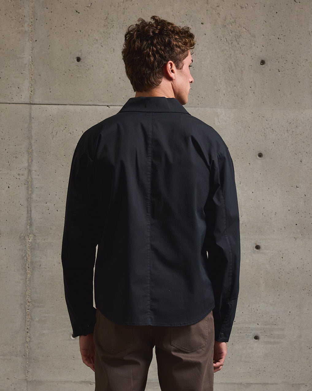 Twill Shirt Jacket-TENORE