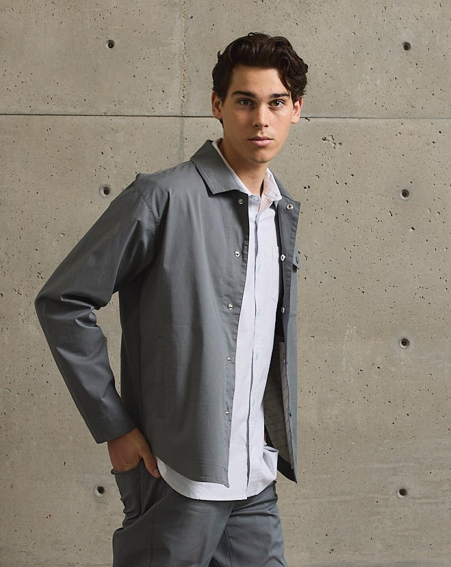 Twill Shirt Jacket-TENORE