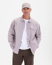 Twill Shirt Jacket-TENORE