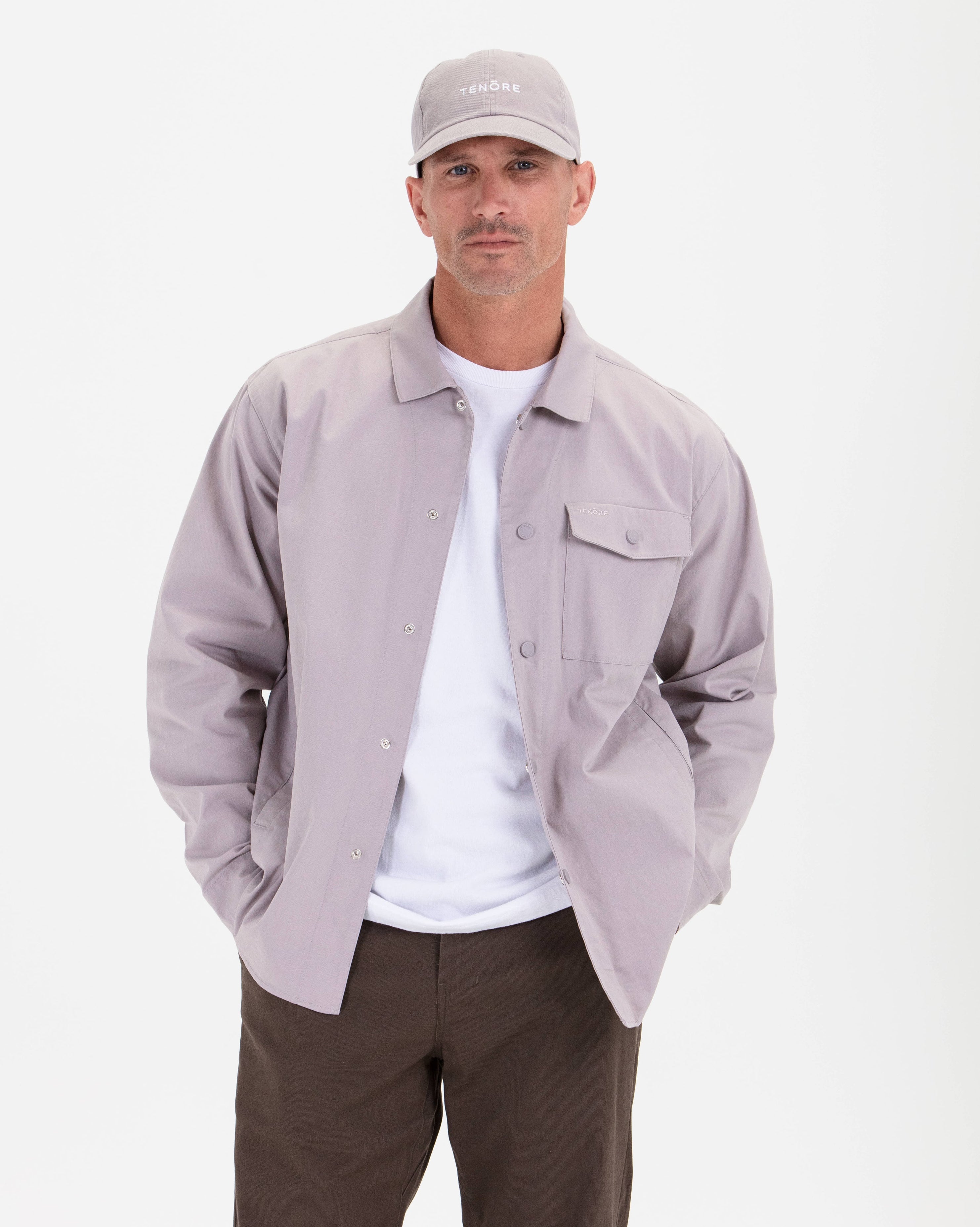 Twill Shirt Jacket-TENORE
