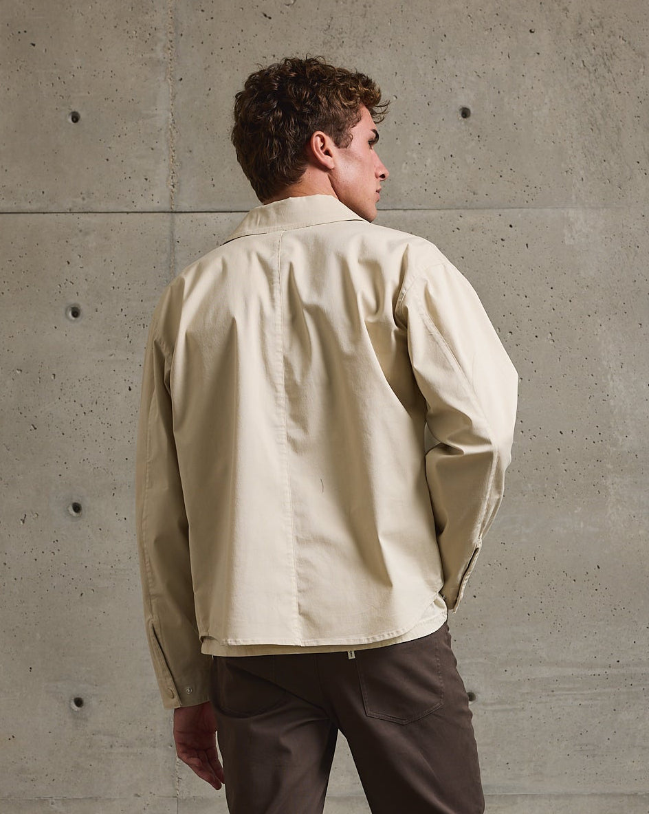 Twill Shirt Jacket-TENORE