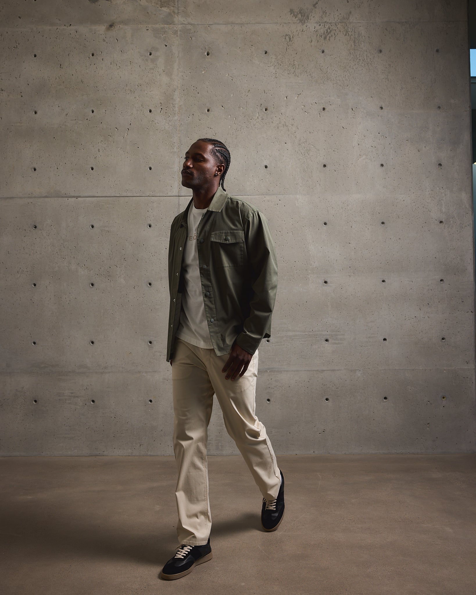 Twill Shirt Jacket-TENORE