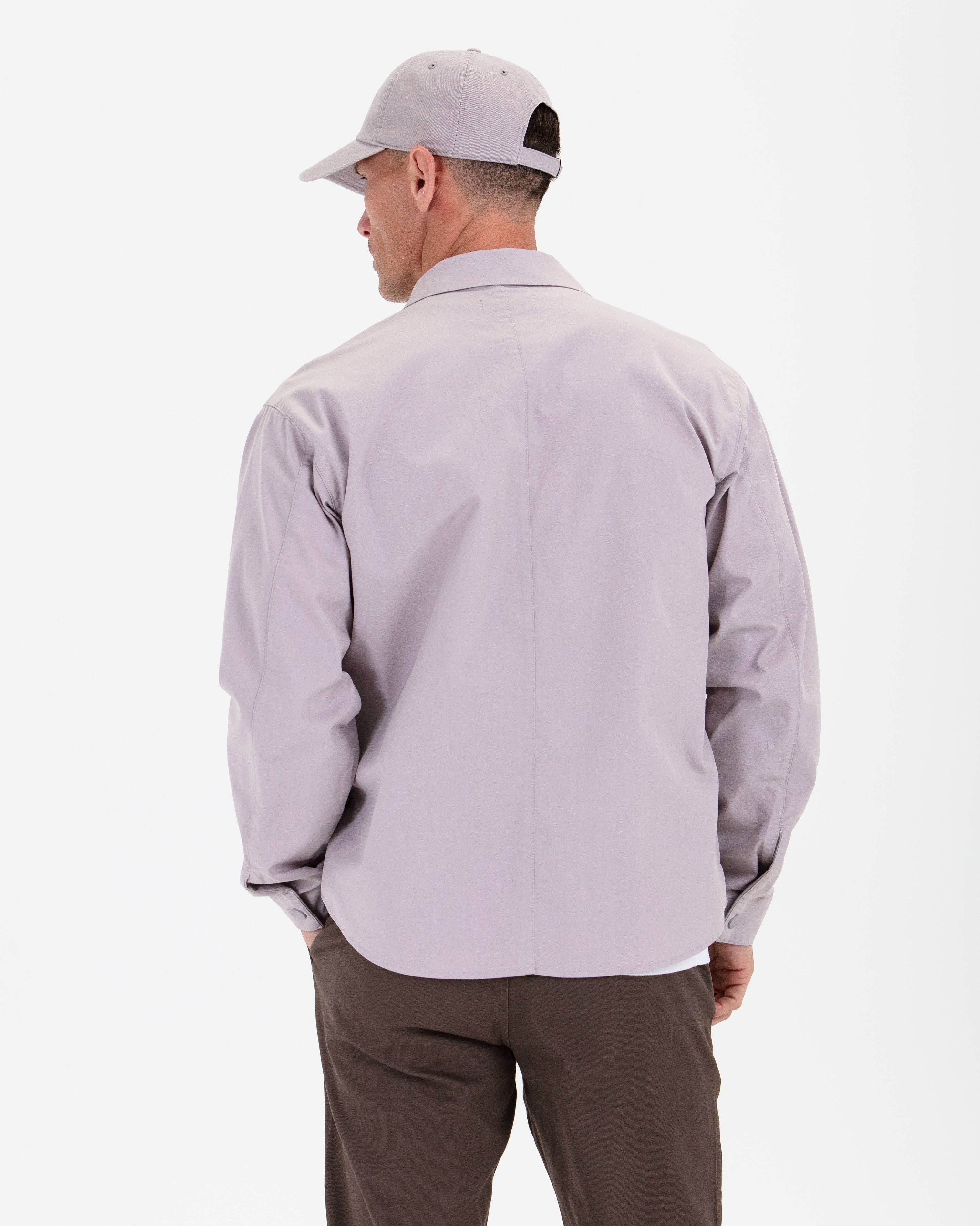 Twill Shirt Jacket-TENORE