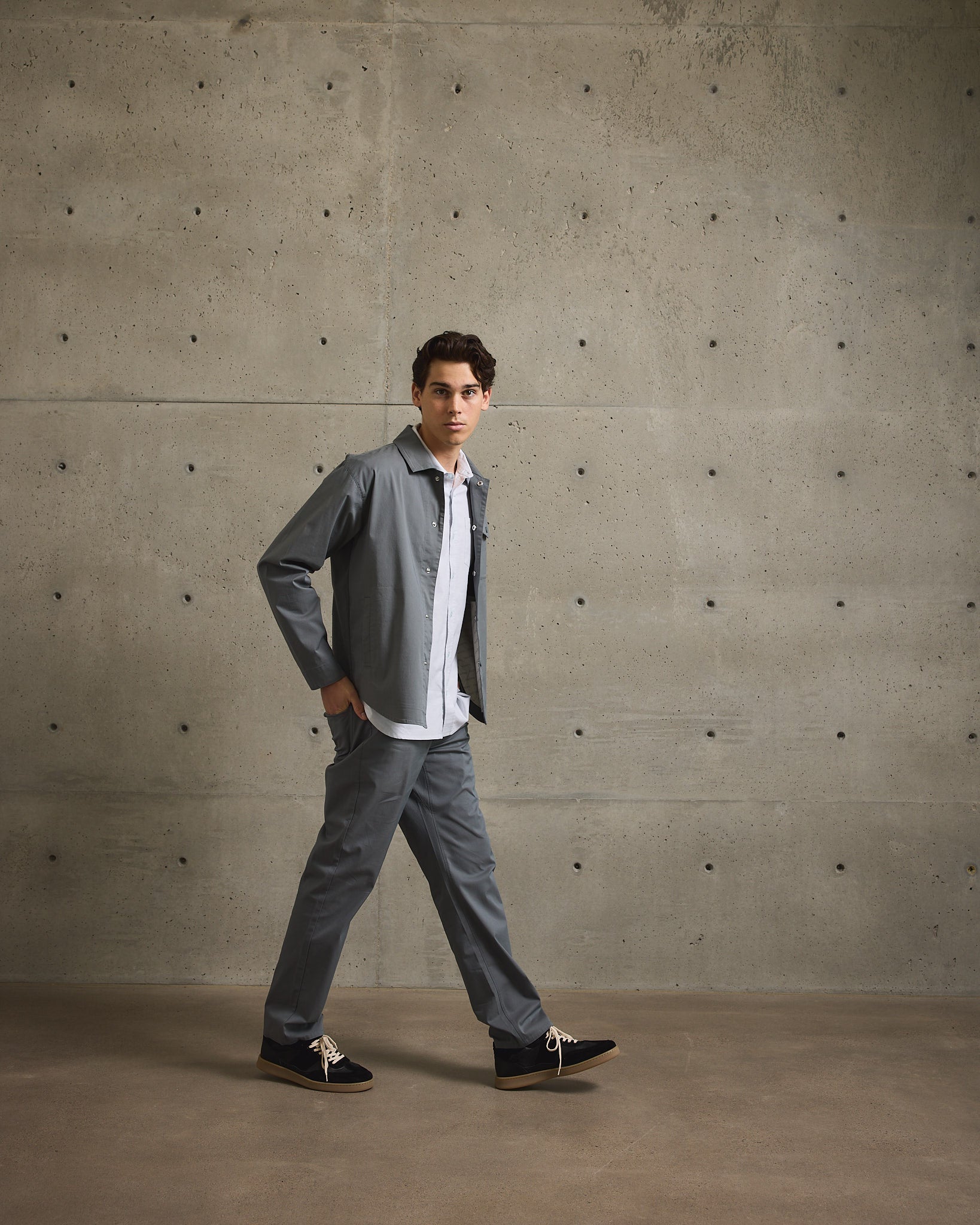 Twill Shirt Jacket-TENORE