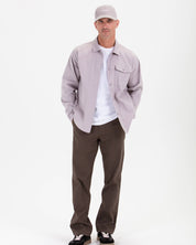 Twill Shirt Jacket-TENORE