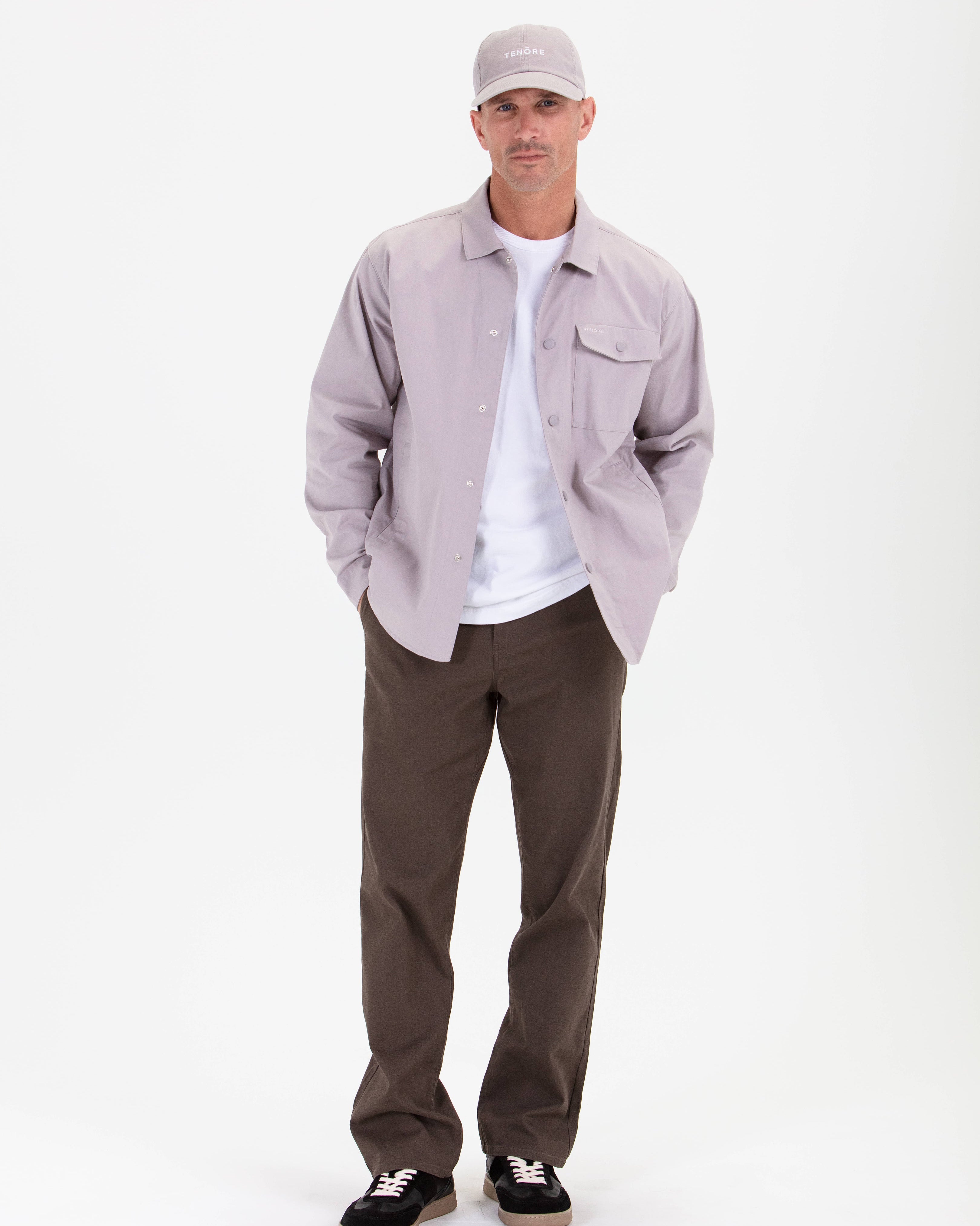Twill Shirt Jacket-TENORE