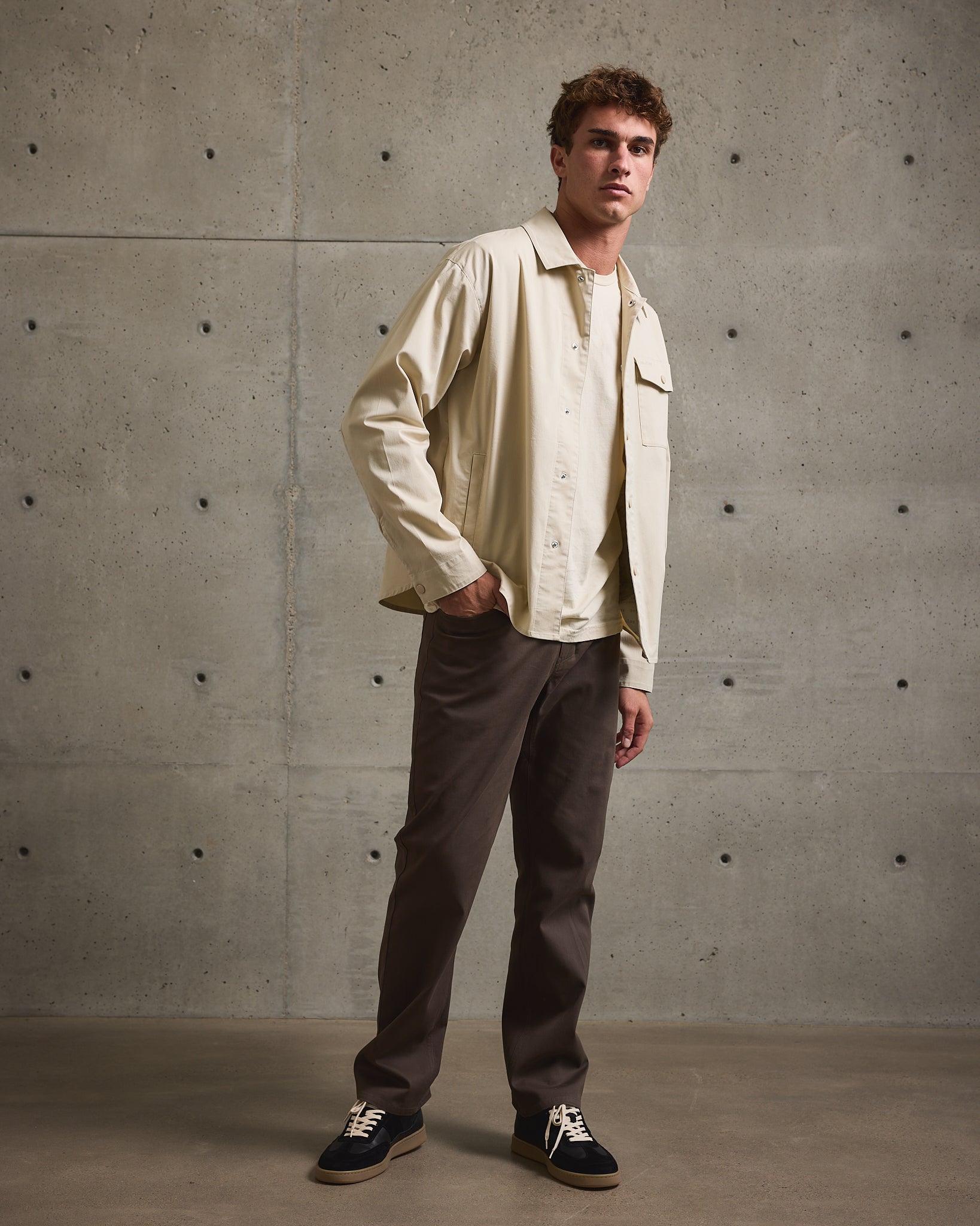 Twill Shirt Jacket-TENORE