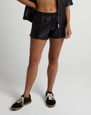 Vegan Leather Jog Short-TENORE