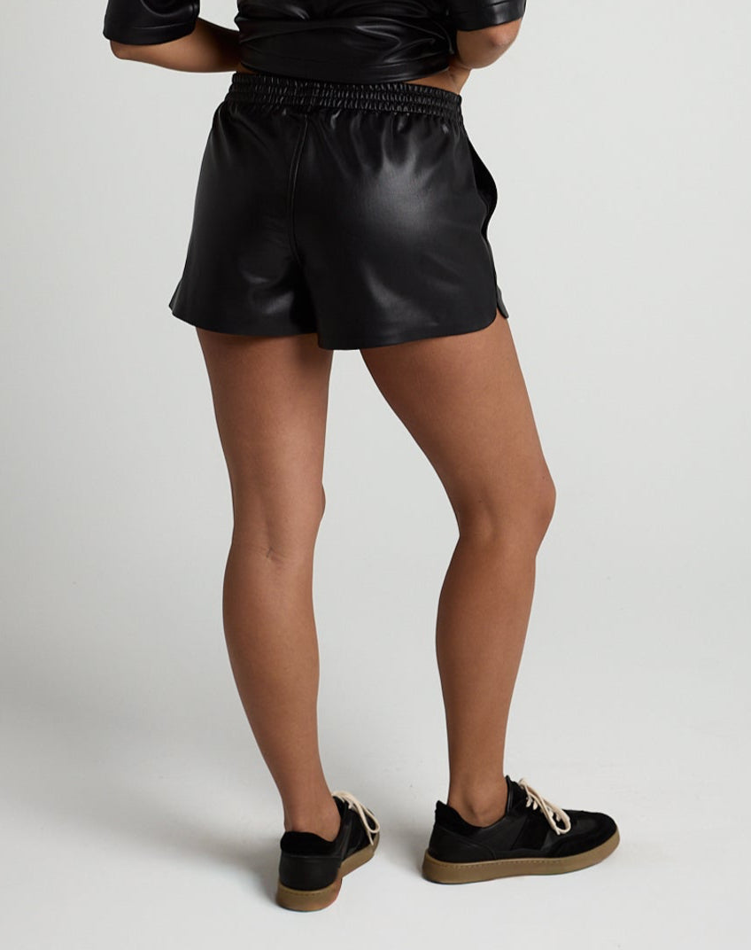 Vegan Leather Jog Short-TENORE