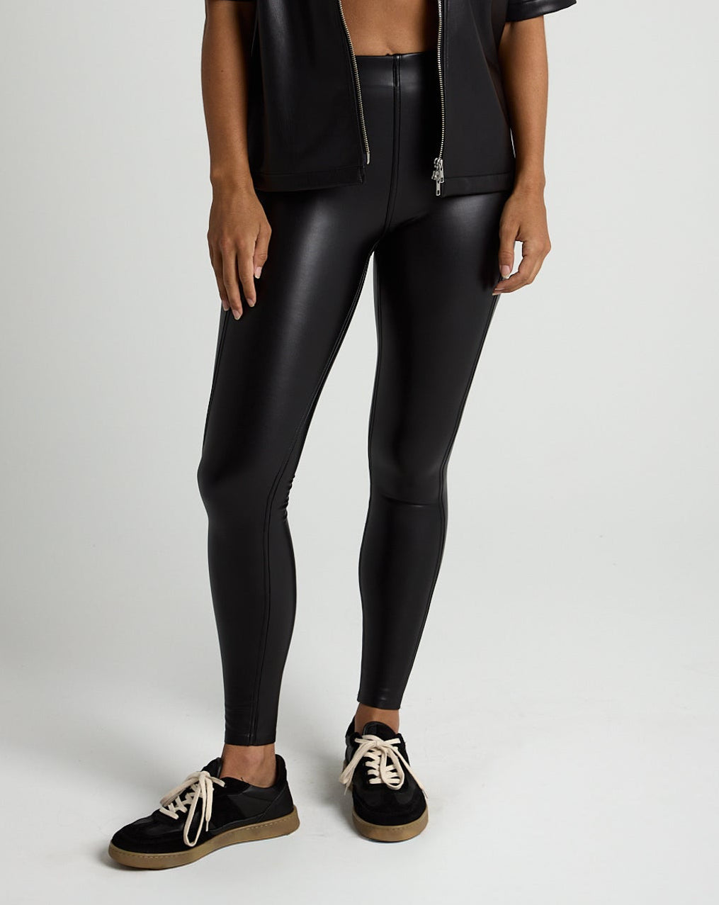 Vegan Leather Leggings-TENORE