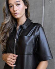 Vegan Leather Service Zip-TENORE