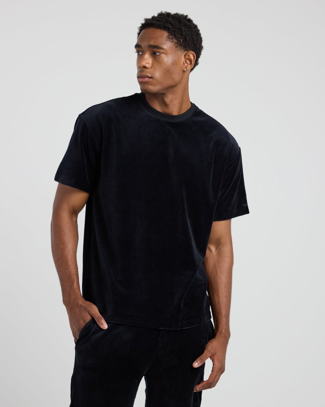 Velour Short Sleeve Tee-TENORE