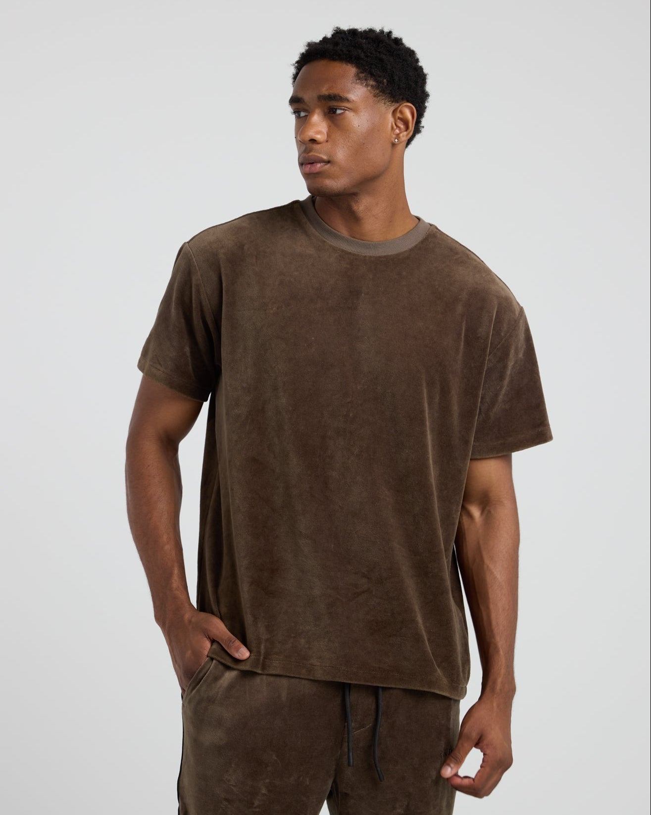Velour Short Sleeve Tee-TENORE
