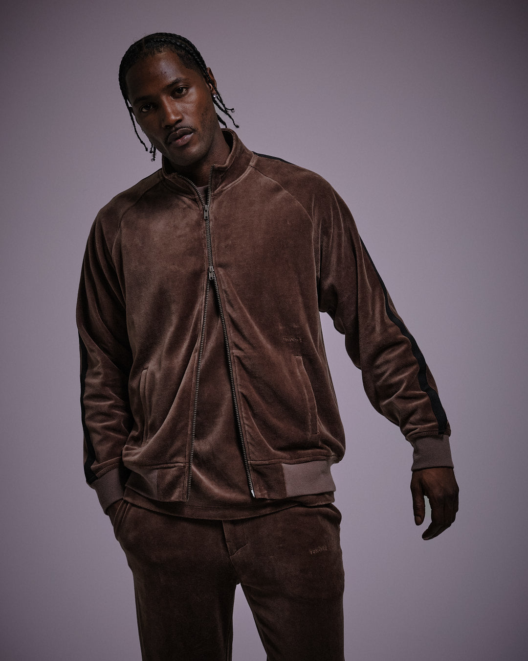 Velour Track Suit Jacket-TENORE