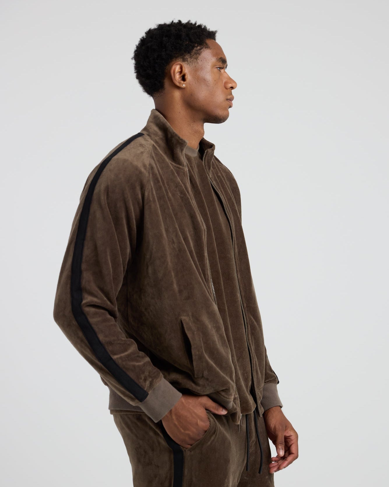 Velour Track Suit Jacket-TENORE