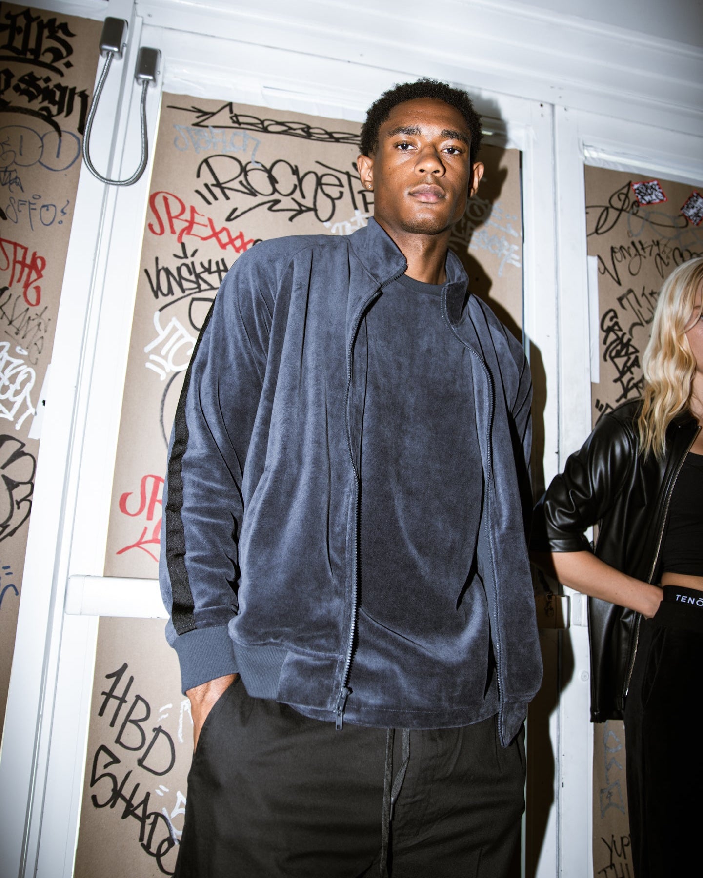 Velour Track Suit Jacket-TENORE