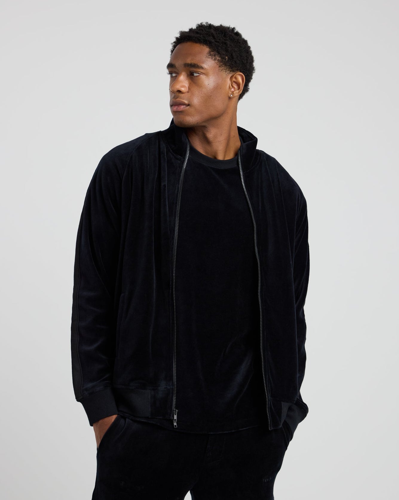 Velour Track Suit Jacket-TENORE