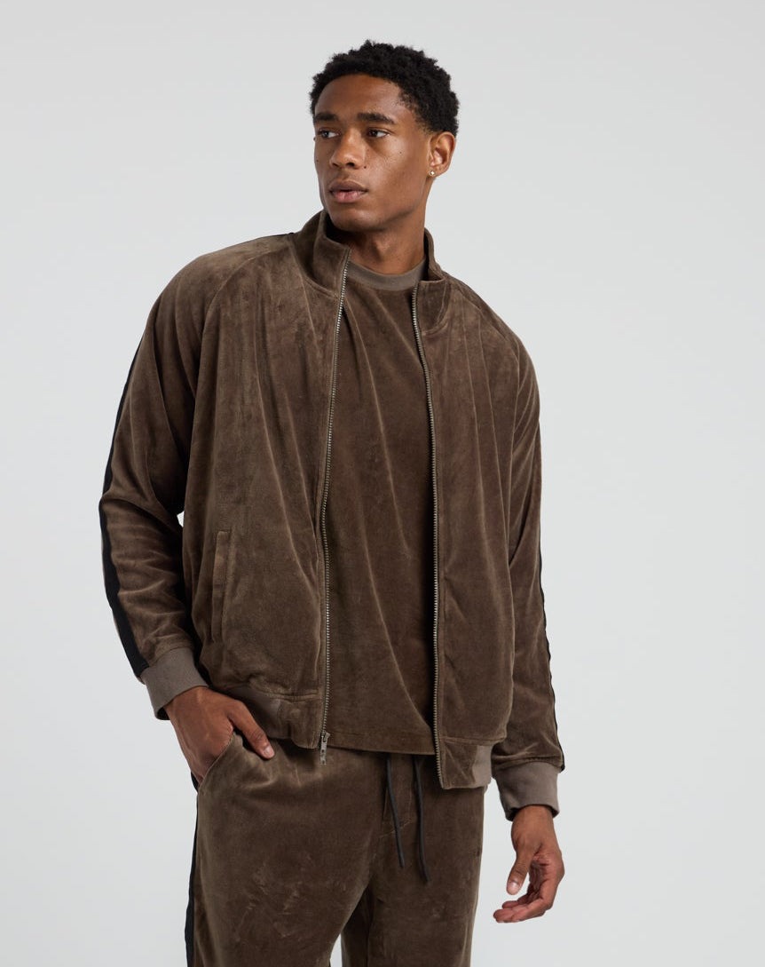 Velour Track Suit Jacket-TENORE
