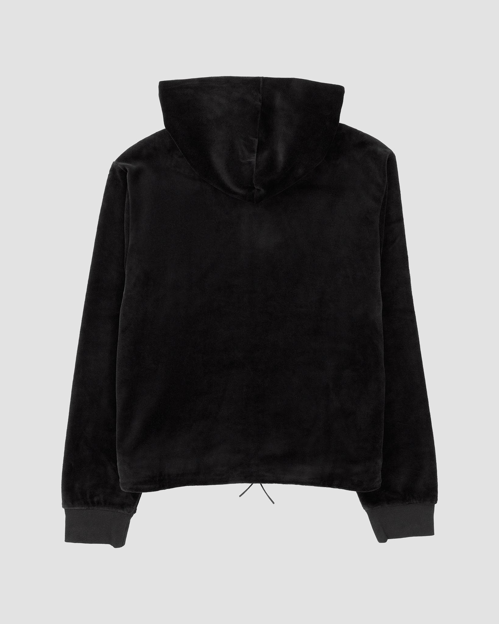 Velour Zip-Up Hoodie-TENORE