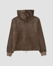Velour Zip-Up Hoodie-TENORE