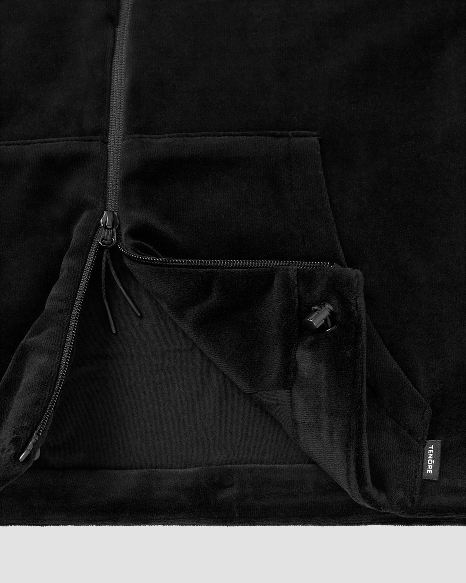 Velour Zip-Up Hoodie-TENORE
