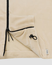 Velour Zip-Up Hoodie-TENORE