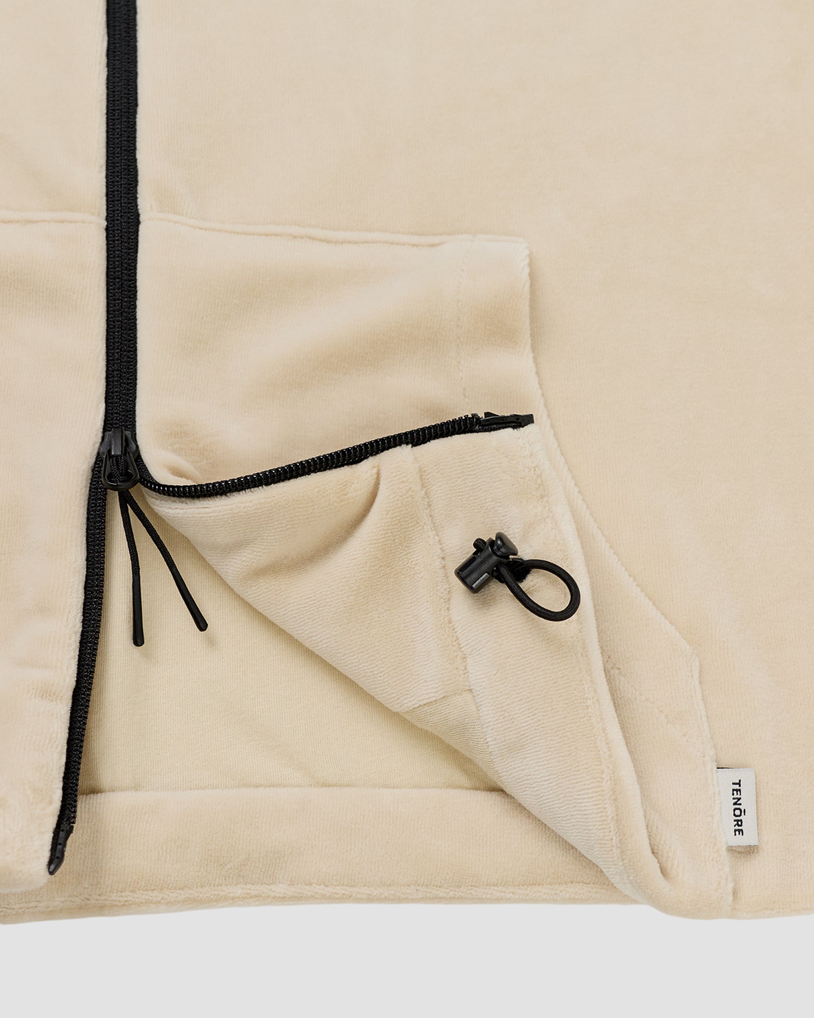 Velour Zip-Up Hoodie-TENORE