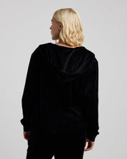 Velour Zip-Up Hoodie-TENORE