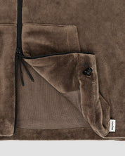 Velour Zip-Up Hoodie-TENORE