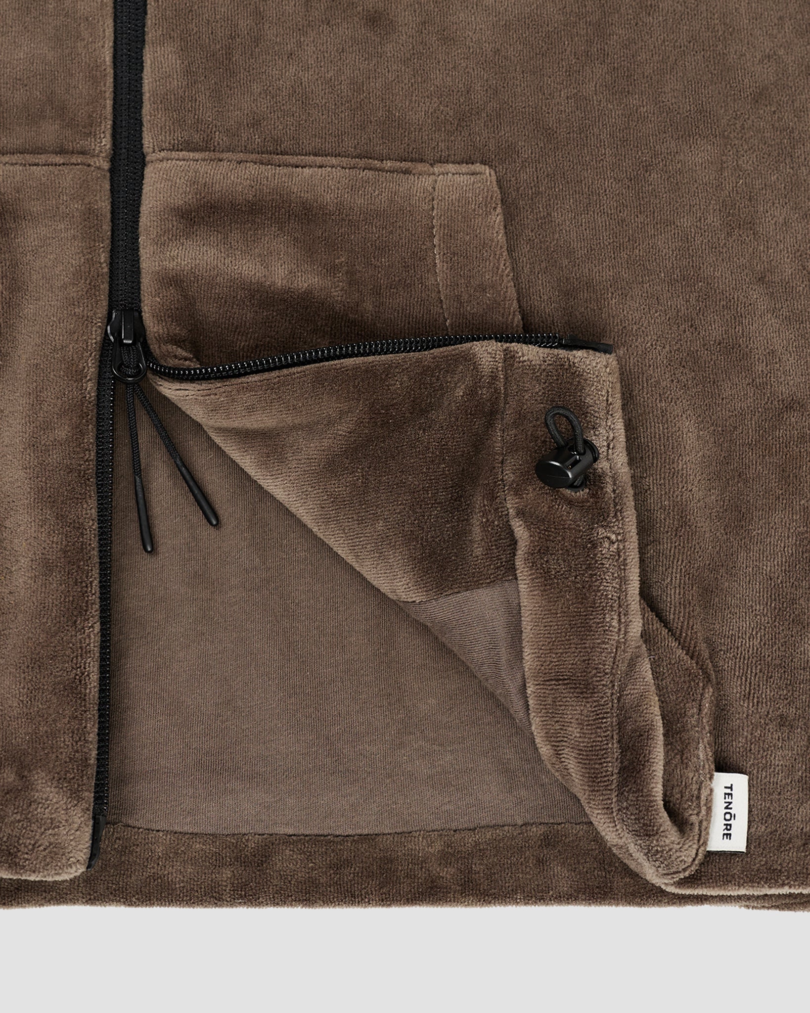 Velour Zip-Up Hoodie-TENORE